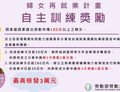 福利報報~婦女再就業的獎勵金✨